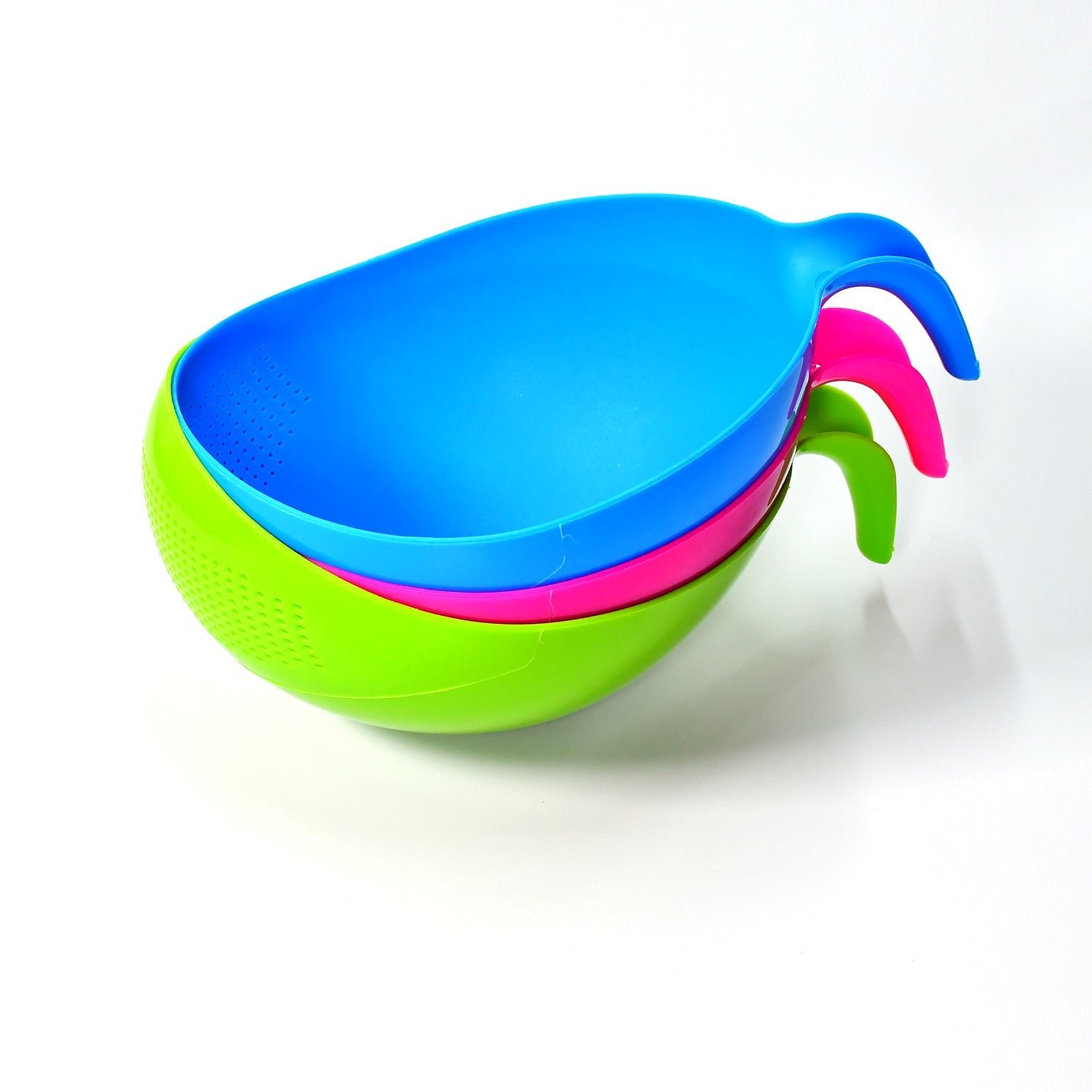 07_7886fc4f-35a2-4230-a2b6-420fe0789112_1500x1500_crop_center.jpg PLASTIC RICE BOWL/FOOD STRAINER THICK DRAIN BASKET WITH HANDLE FOR RICE, VEGETABLE & FRUIT (SET OF 3PCS) - Image 1