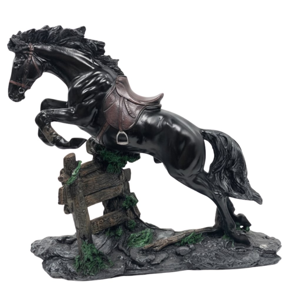 T1.jpg Handicraft Jumping Horse | 12?Inch | Brown | Premium Decorative Showpiece - 40 cm ( Black) - Image 1